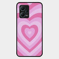 Latte Love Patter Glass Case Cover - Pink For Redmi Note 12 5G
