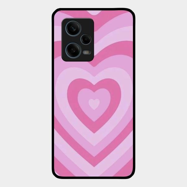 Latte Love Patter Glass Case Cover - Pink For Redmi Note 12 Pro 5G