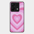 Latte Love Patter Glass Case Cover - Pink For Redmi Note 13 Pro 5G