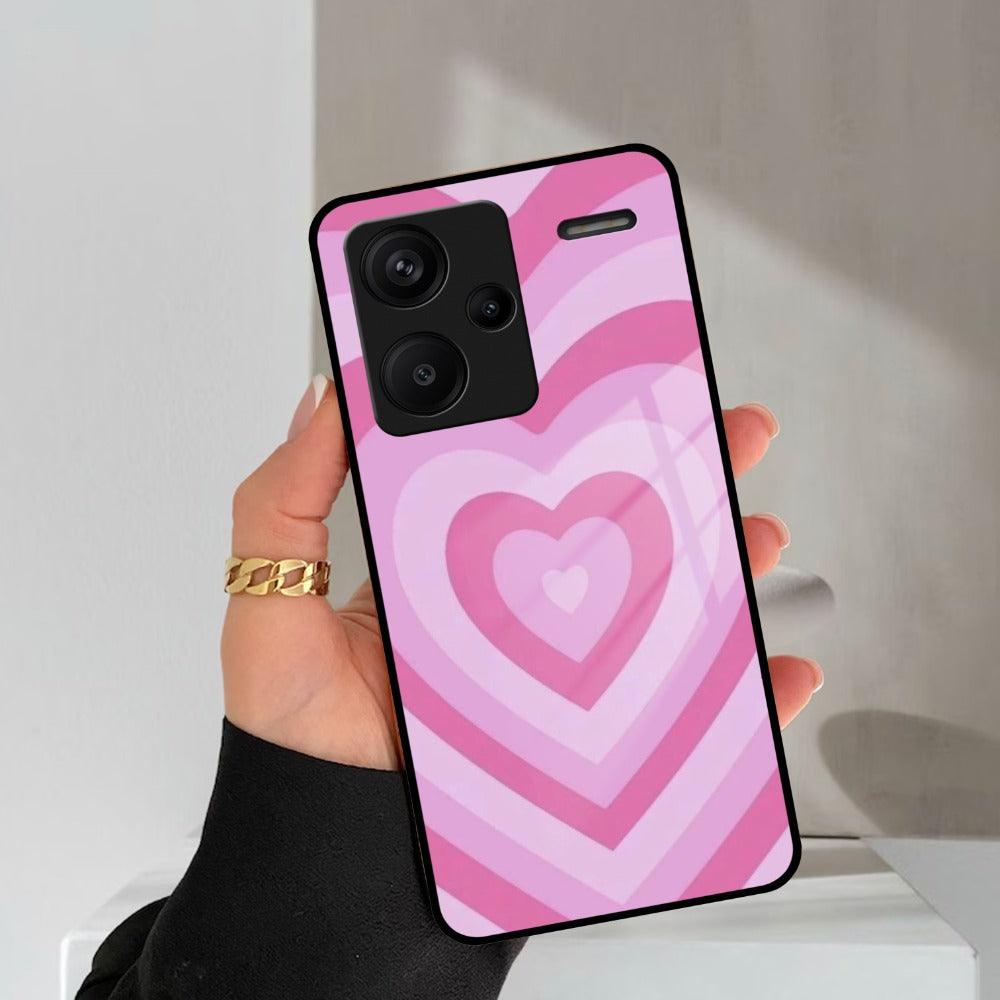 Latte Love Patter Glass Case Cover - Pink Redmi/Xiaomi