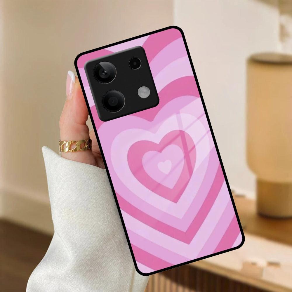 Latte Love Patter Glass Case Cover - Pink Redmi/Xiaomi