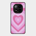 Latte Love Patter Glass Case Cover - Pink For Redmi Note 14 Pro Plus 5G
