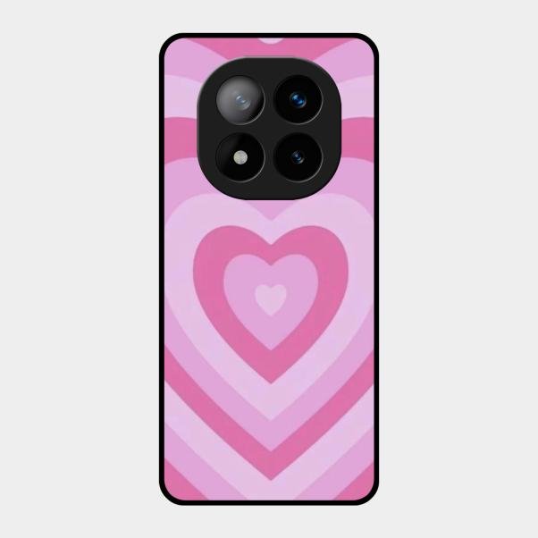 Latte Love Patter Glass Case Cover - Pink For Redmi Note 14 Pro Plus 5G