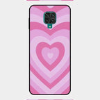 Latte Love Patter Glass Case Cover - Pink For Redmi Note 9 Pro Max