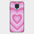 Latte Love Patter Glass Case Cover - Pink For Redmi Note 9 Pro