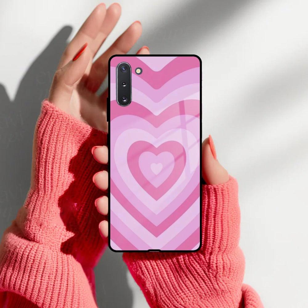 Latte Love Patter Glass Case Cover - Pink For Samsung - ShopOnCliQ