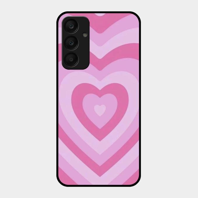 Latte Love Patter Glass Case Cover - Pink For Samsung Galaxy A25 5G