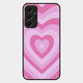 Latte Love Patter Glass Case Cover - Pink For Samsung Galaxy A34 5G