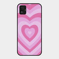 Latte Love Patter Glass Case Cover - Pink For Samsung Galaxy F14 5G
