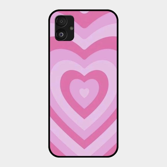 Latte Love Patter Glass Case Cover - Pink For Samsung Galaxy F14 5G