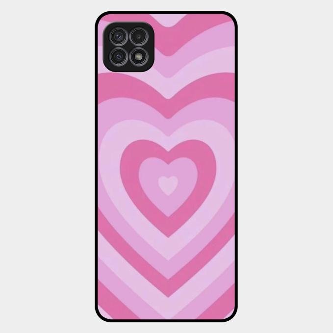 Latte Love Patter Glass Case Cover - Pink For Samsung Galaxy F42 5G