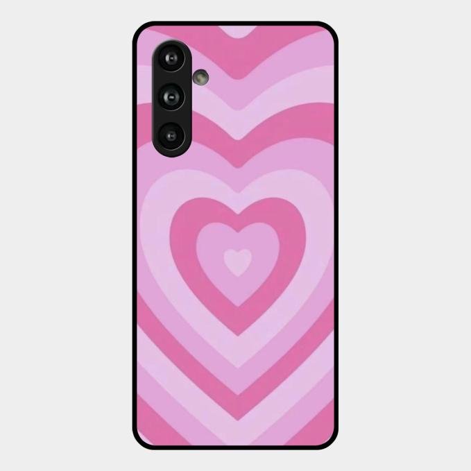 Latte Love Patter Glass Case Cover - Pink For Samsung Galaxy F54 5G