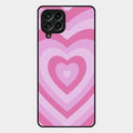 Latte Love Patter Glass Case Cover - Pink For Samsung Galaxy M53 5G