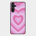 Latte Love Patter Glass Case Cover - Pink For Samsung Galaxy M55 5G