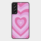 Latte Love Patter Glass Case Cover - Pink For Samsung Galaxy S21 Fe 5G