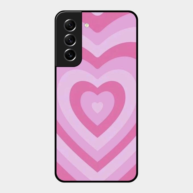 Latte Love Patter Glass Case Cover - Pink For Samsung Galaxy S21 Fe 5G