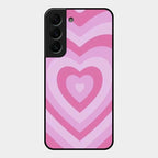 Latte Love Patter Glass Case Cover - Pink For Samsung Galaxy S22 Plus 5G