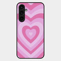 Latte Love Patter Glass Case Cover - Pink For Samsung Galaxy S23 Fe 5G
