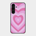 Latte Love Patter Glass Case Cover - Pink For Samsung Galaxy S26 5G