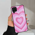 Latte Love Patter Glass Case Cover - Pink For Samsung Galaxy M42 5G