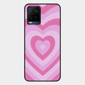 Latte Love Patter Glass Case Cover - Pink For Vivo T1X