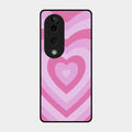 Latte Love Patter Glass Case Cover - Pink For Vivo T3 Ultra