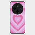 Latte Love Patter Glass Case Cover - Pink For Vivo T4 5G