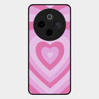 Latte Love Patter Glass Case Cover - Pink For Vivo T4 5G