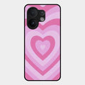 Latte Love Patter Glass Case Cover - Pink For Vivo T4 Pro 5G
