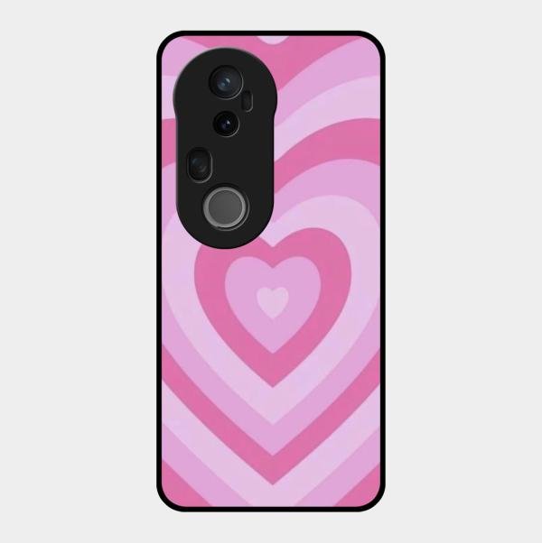 Latte Love Patter Glass Case Cover - Pink For Vivo T4 Ultra 5G