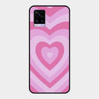 Latte Love Patter Glass Case Cover - Pink For Vivo V20