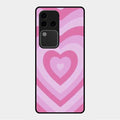 Latte Love Patter Glass Case Cover - Pink For Vivo V30 Pro 5G