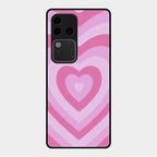 Latte Love Patter Glass Case Cover - Pink For Vivo V30 Pro 5G