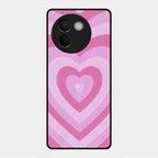 Latte Love Patter Glass Case Cover - Pink For Vivo V30E 5G
