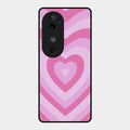 Latte Love Patter Glass Case Cover - Pink For Vivo V40 5G