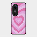 Latte Love Patter Glass Case Cover - Pink For Vivo V40 Pro 5G