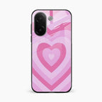 Latte Love Patter Glass Case Cover - Pink For Vivo V60e 5G
