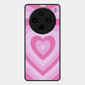 Latte Love Patter Glass Case Cover - Pink For Vivo X100 5G