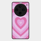 Latte Love Patter Glass Case Cover - Pink For Vivo X100 5G