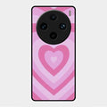 Latte Love Patter Glass Case Cover - Pink For Vivo X100 Pro 5G