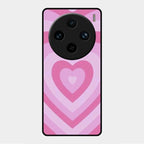 Latte Love Patter Glass Case Cover - Pink For Vivo X100 Pro 5G