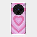Latte Love Patter Glass Case Cover - Pink For Vivo X200 5G