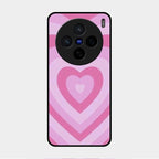 Latte Love Patter Glass Case Cover - Pink For Vivo X200 5G