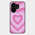 Latte Love Patter Glass Case Cover - Pink For Vivo X200 Fe 5G