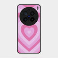 Latte Love Patter Glass Case Cover - Pink For Vivo X200 Pro 5G