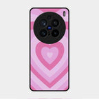 Latte Love Patter Glass Case Cover - Pink For Vivo X200 Pro 5G