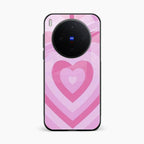 Latte Love Patter Glass Case Cover - Pink For Vivo X300 5G
