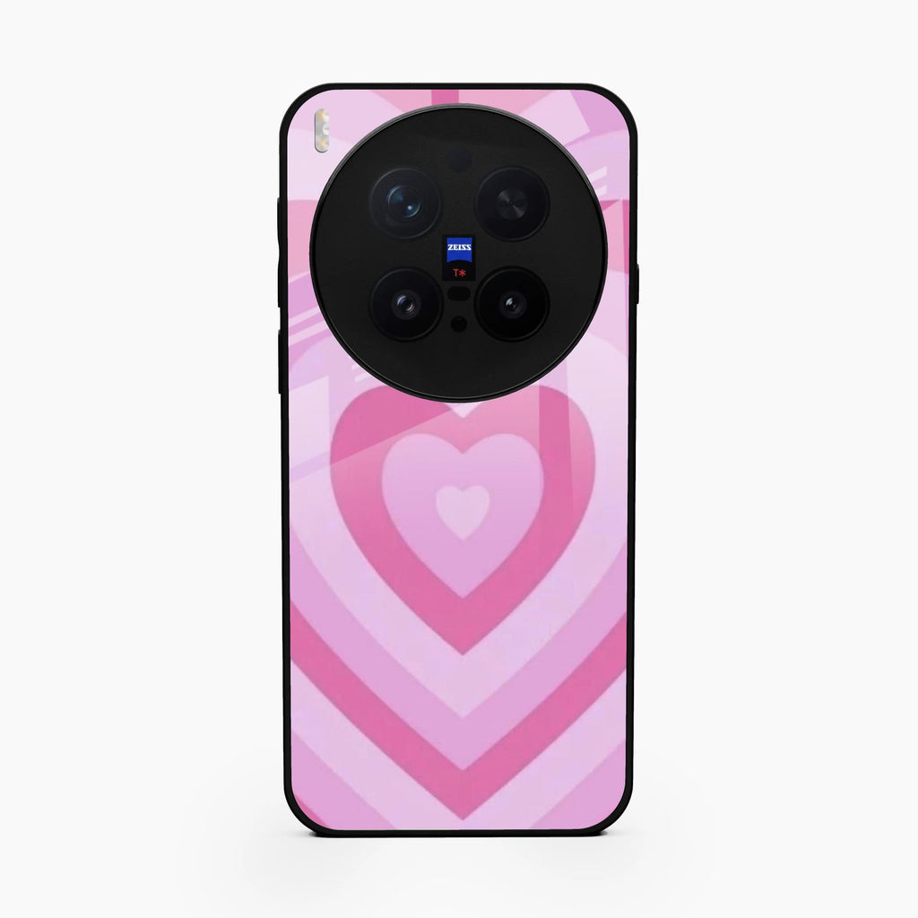 Latte Love Patter Glass Case Cover - Pink For Vivo X300 Pro 5G