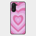 Latte Love Patter Glass Case Cover - Pink For Vivo Y18