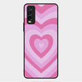Latte Love Patter Glass Case Cover - Pink For Vivo Y20T